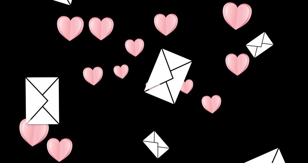 Floating Hearts and Envelopes for Communication Theme