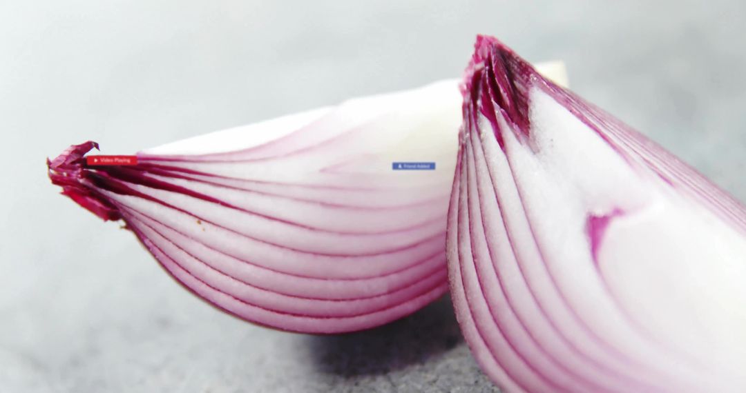 Freshness Explored in Sliced Red Onion Close-Up