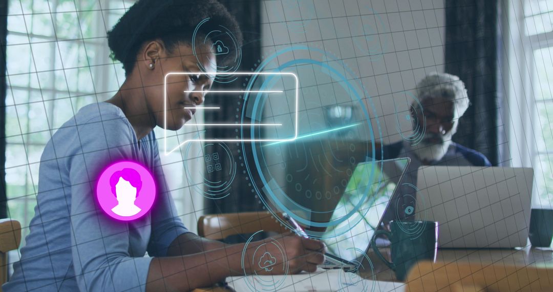 African American Colleagues Using Digital Technology for Productive Work Environment