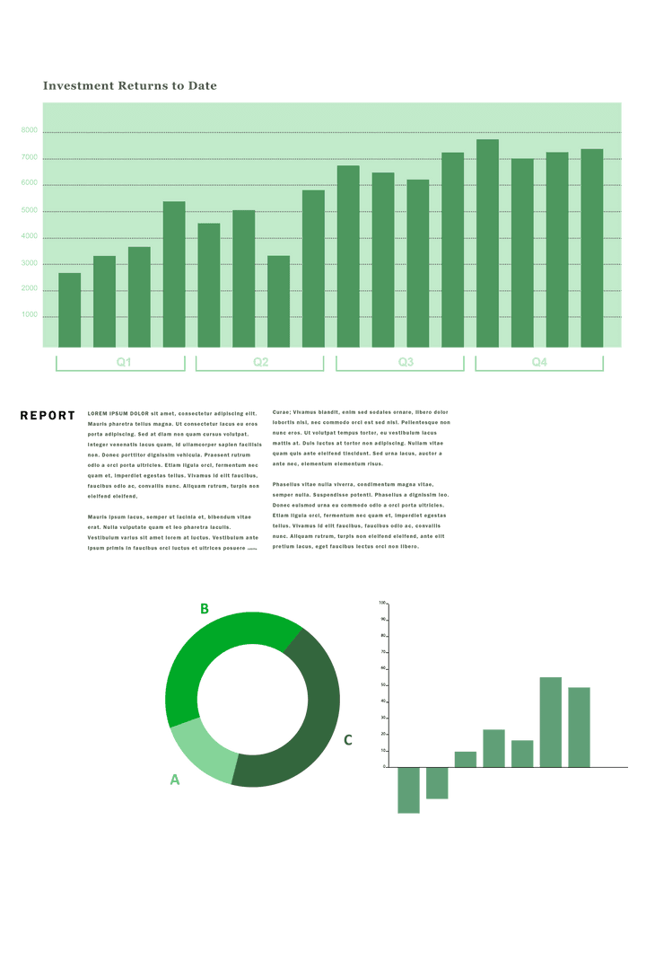 Green Transparent Charts and Data Illustration
