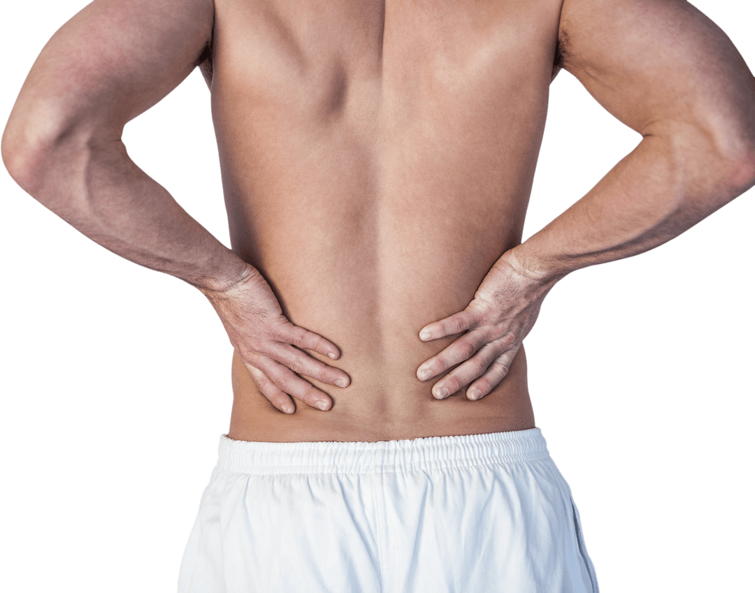 Male Back Pain Transparent Image Manages Discomfort