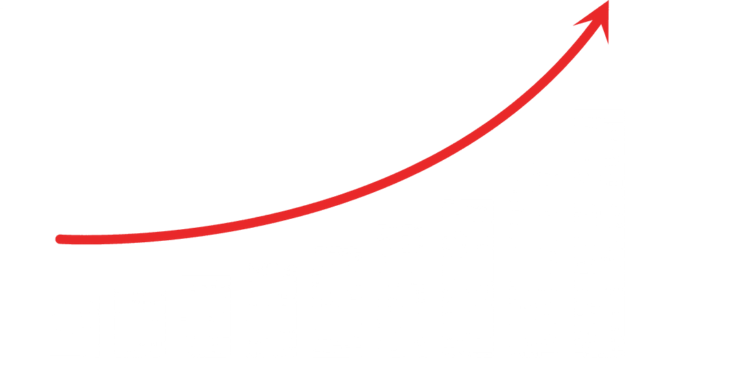 Growth Chart with Red Arrow on Transparent Background