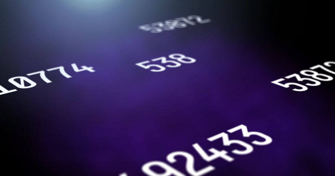 Dynamic Numbers on Purple Background Representing Analytics Concept