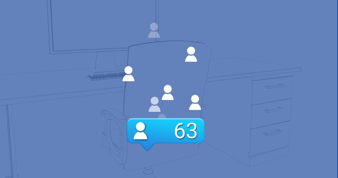 Workspace with User Icons and Digital Connectivity Display