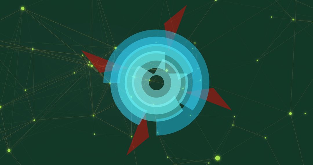 Digital Interface with Network Connections and Geometric Shapes