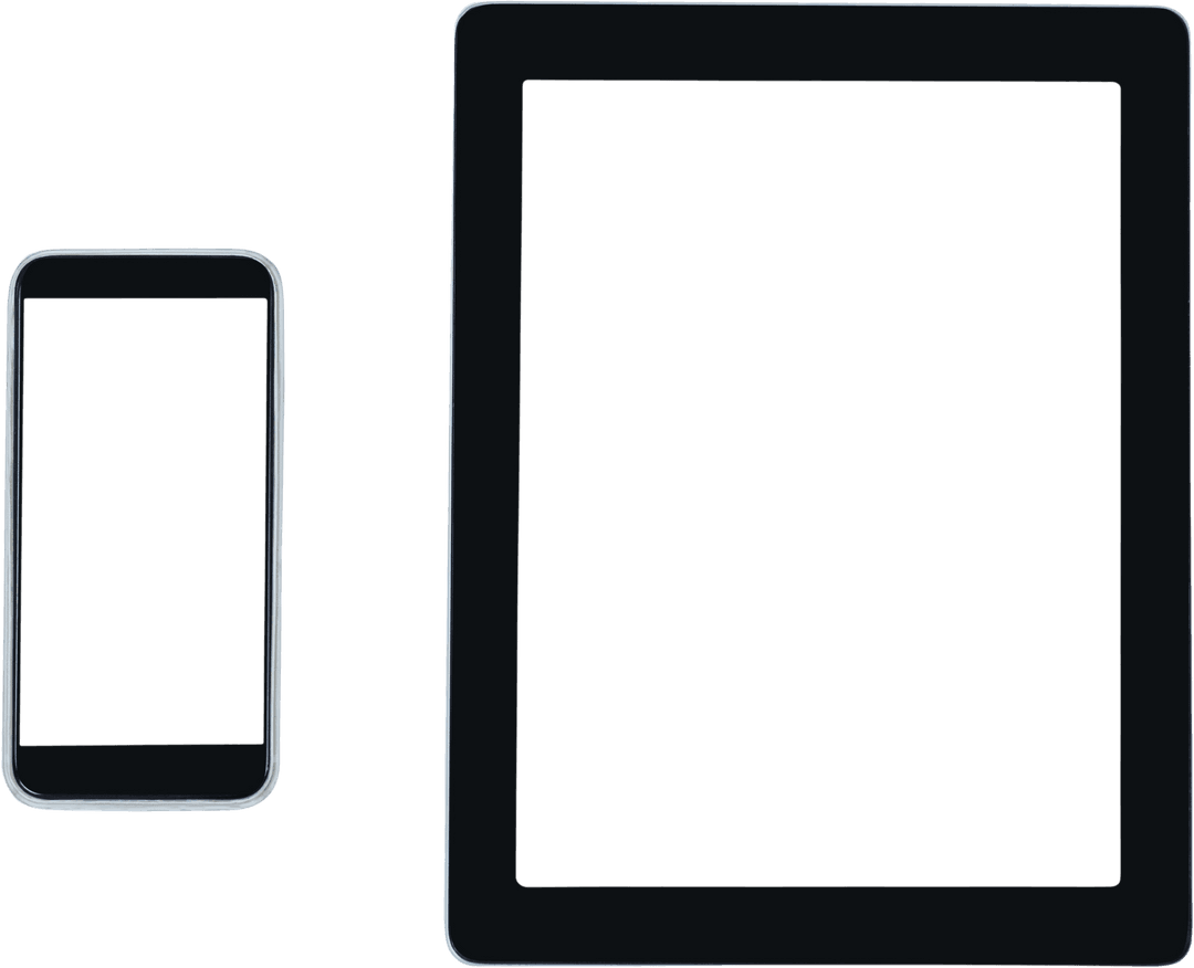 Transparent Mobile Phone and Digital Tablet Interface Mockup