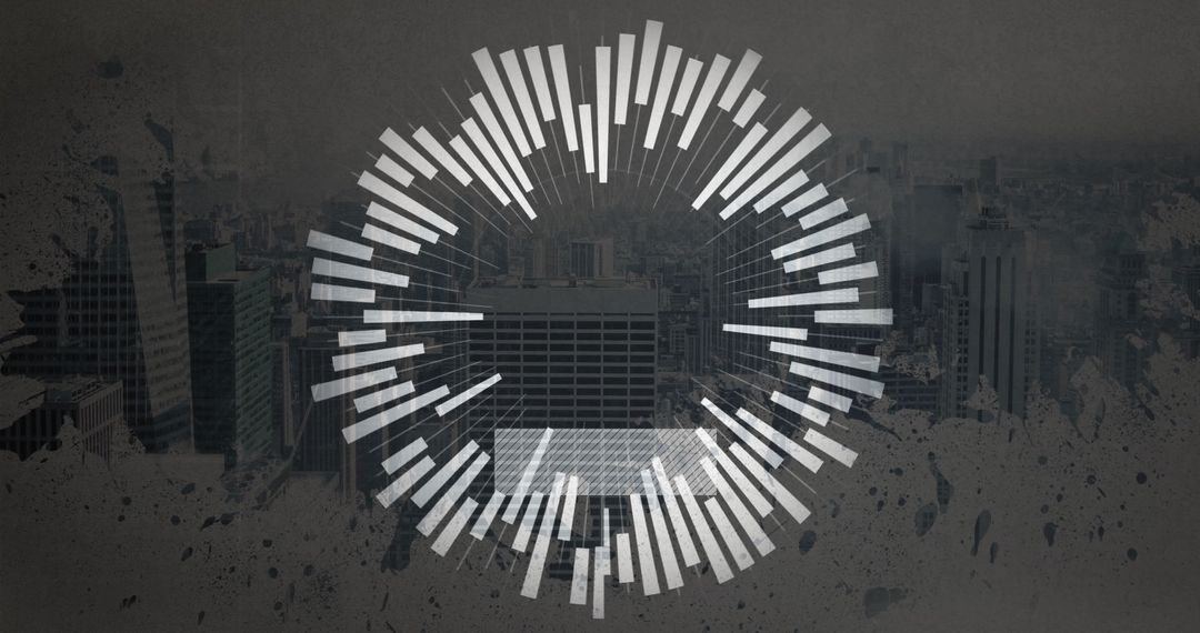 Futuristic Data Visualization with Urban Skyline