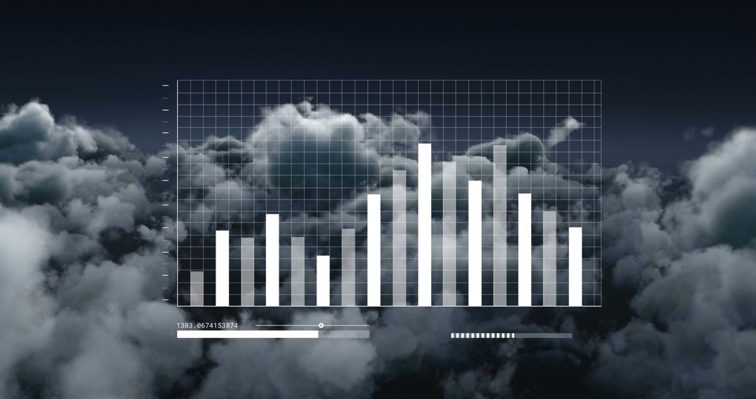 Digital Bar Graph Superimposed over Atmospheric Clouds