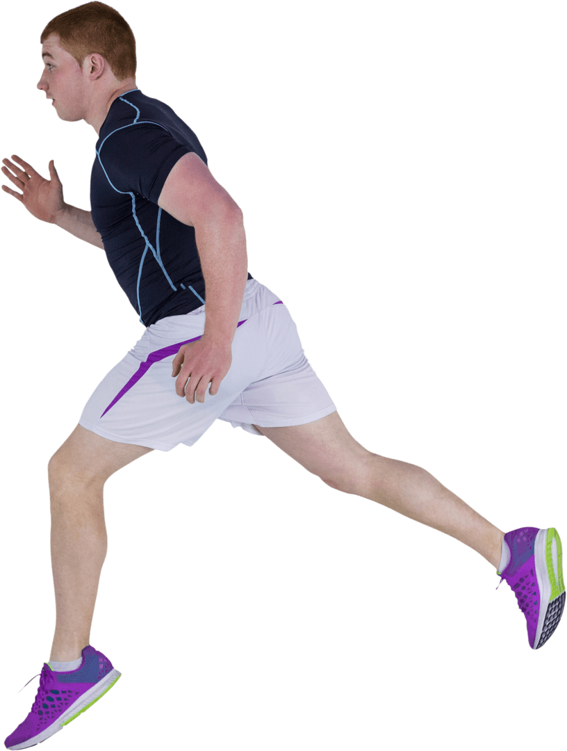 Transparent Cutout of a Rugby Player Running in Motion