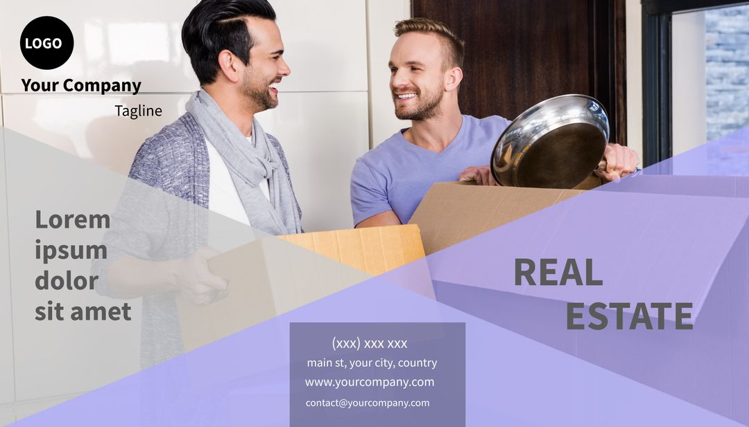 Couple Smiling While Moving Boxes In New Home Real Estate Concept - Download Free Stock Templates Pikwizard.com