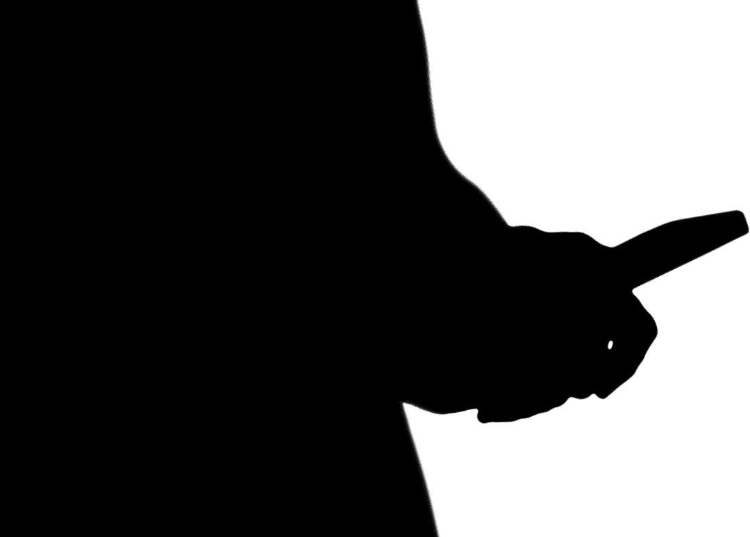 Transparent Smartphone Holding Hand Silhouette Illustration