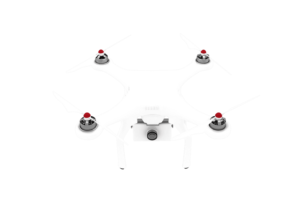 Sleek Transparent Drone with Security Camera Perspective View