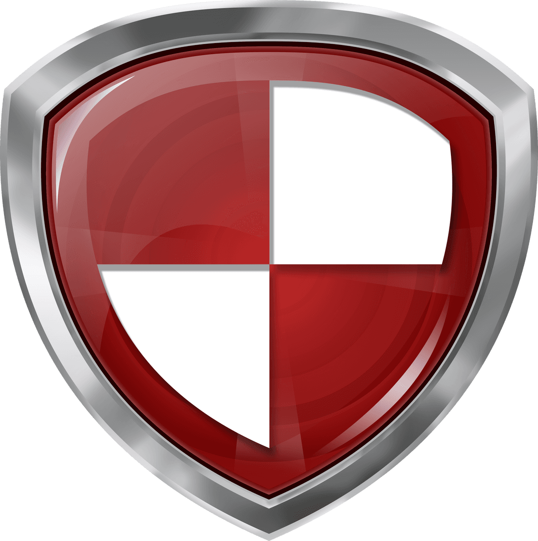 Shiny Red Security Shield with Chrome Frame Transparent Background - Download Free Stock Images Pikwizard.com