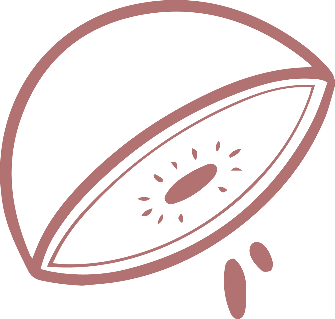 Transparent Halved Passionfruit Icon on White Background