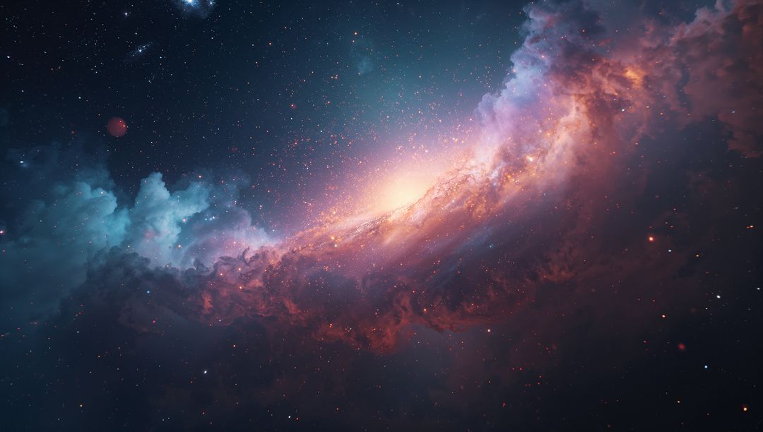 Dazzling Spiral Galaxy Glittering in Cosmic Infinity