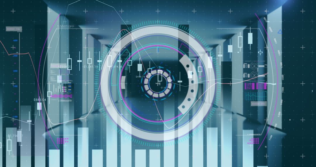 Futuristic Data Analysis Concept in Empty Server Room