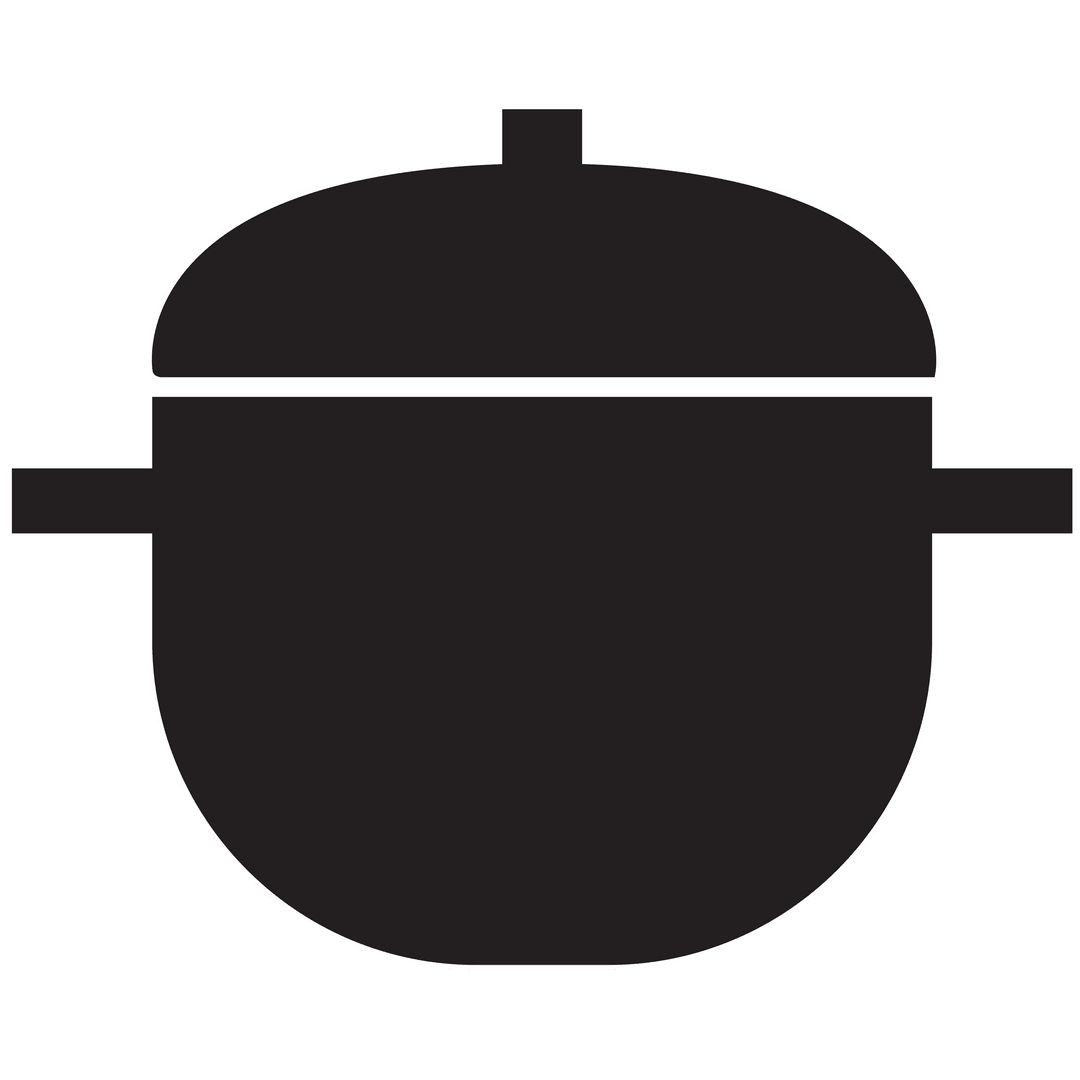 Black Pot Shape Silhouette on Transparent Background