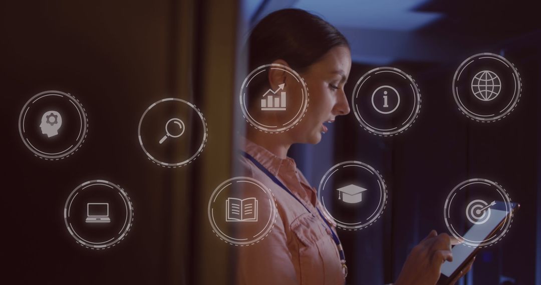 Female Engineer Navigating Data Visualization Concepts