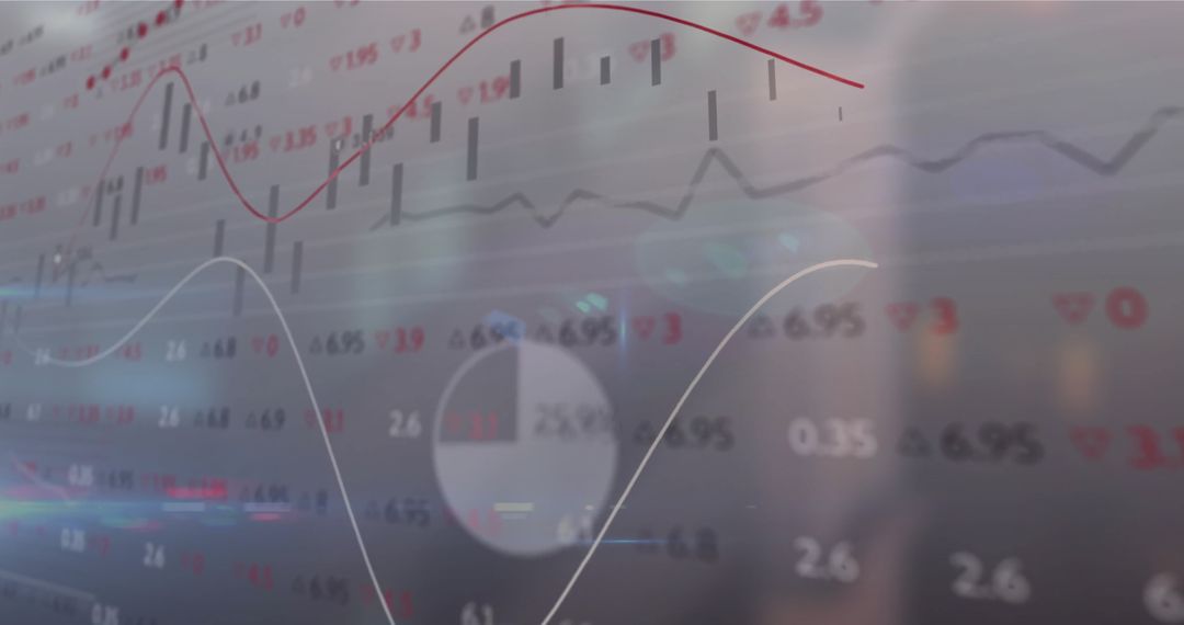 Dynamic Digital Financial Data Visualization on Dark Abstract Background