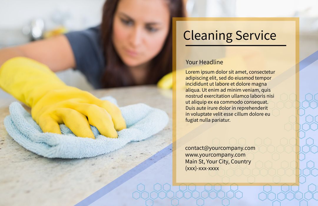 Professional Housekeeper Deep Cleaning Surface with Care - Download Free Stock Templates Pikwizard.com