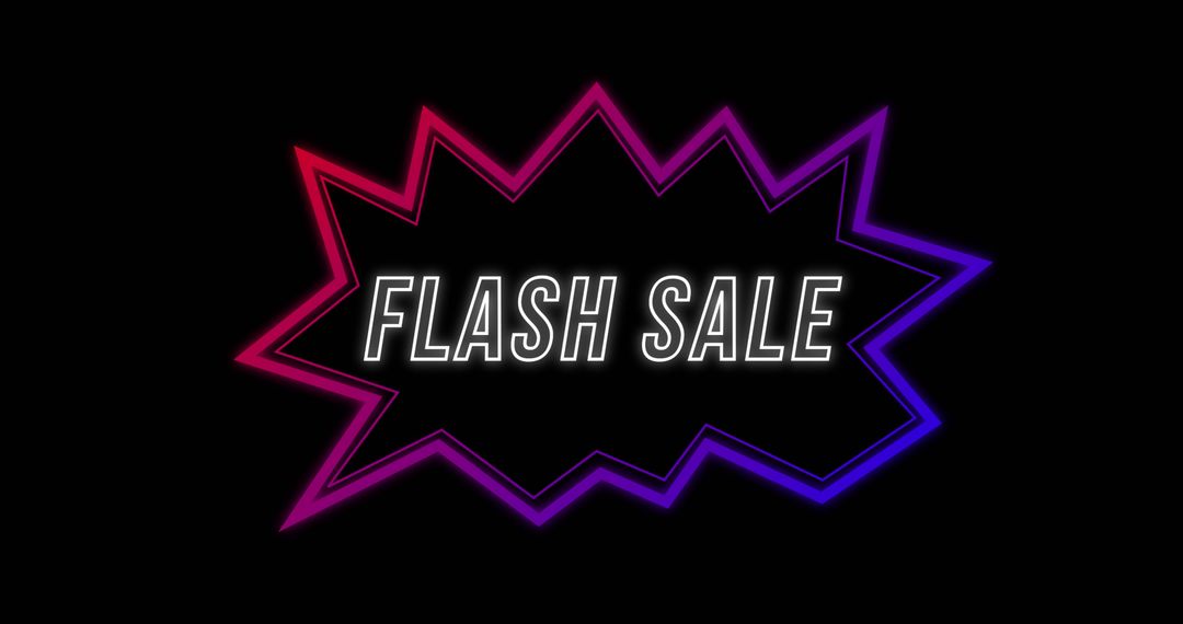 Retro Eighties Flash Sale Advertisement with Neon Communication Bubble - Free Images, Stock Photos and Pictures on Pikwizard.com