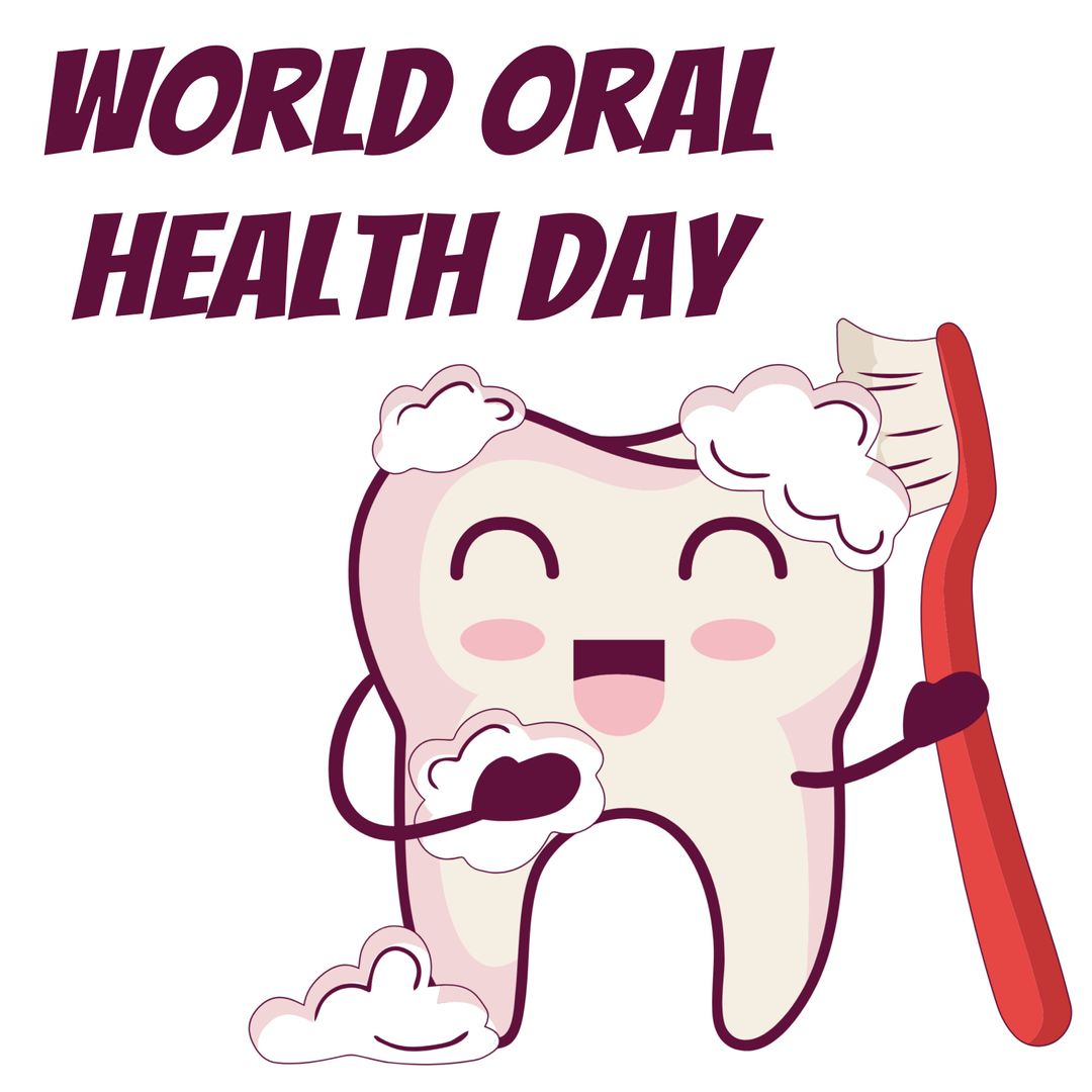 World Oral Health Day Happy Tooth and Toothbrush Illustration