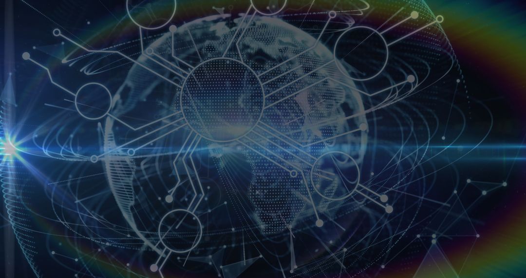 Global Technology Concept with Connections and Lens Flare