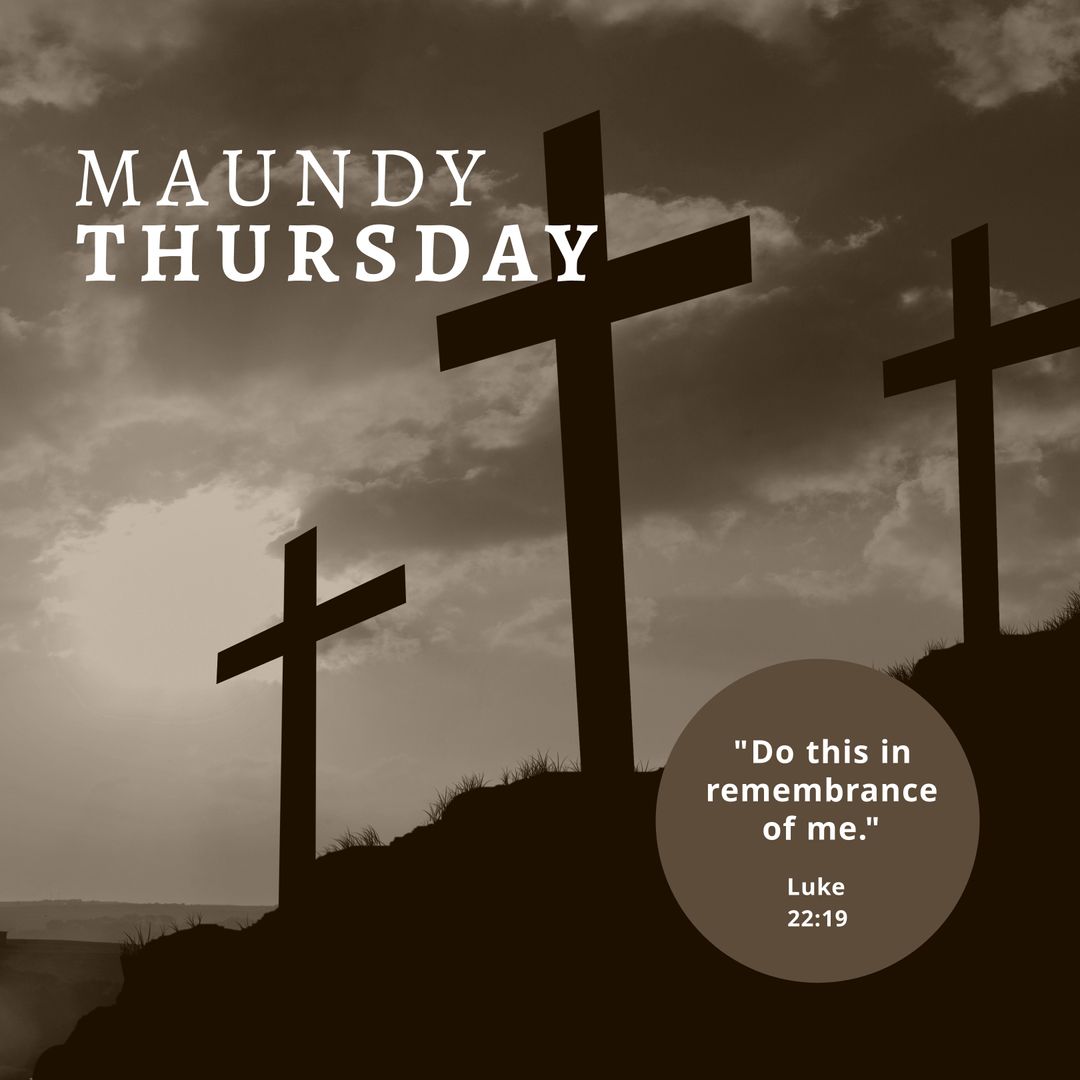 Maundy Thursday Text with Crosses and Sky - Download Free Stock Templates Pikwizard.com