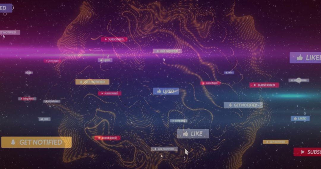Futuristic Digital Interface with Dynamic UI Elements and Network Visuals
