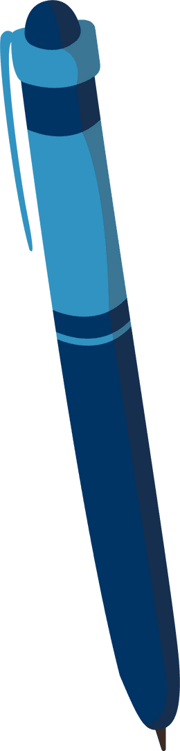 Floating Ballpoint Pen with Clip on Transparent Background