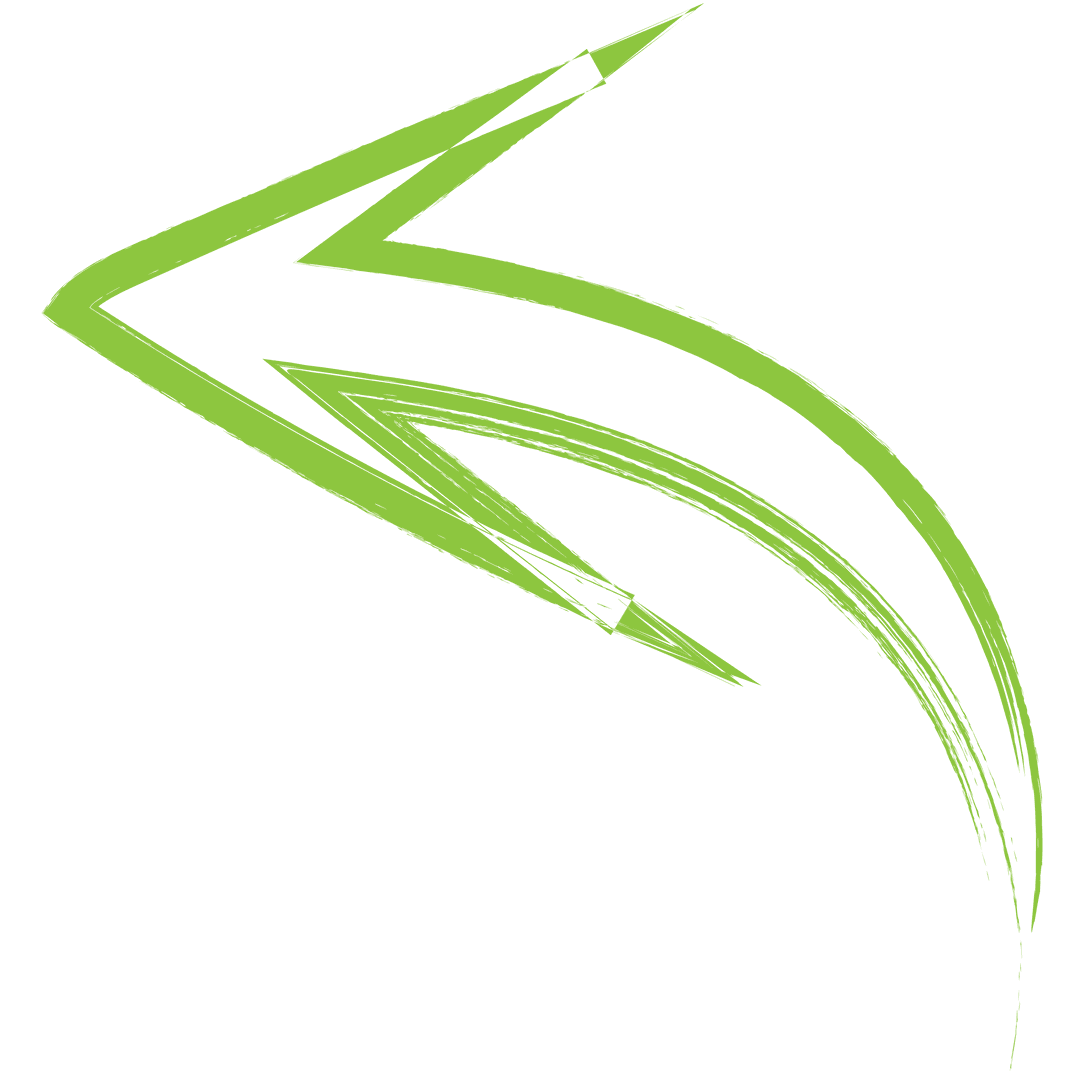 Green Arrow Shape Stroke on Transparent Background