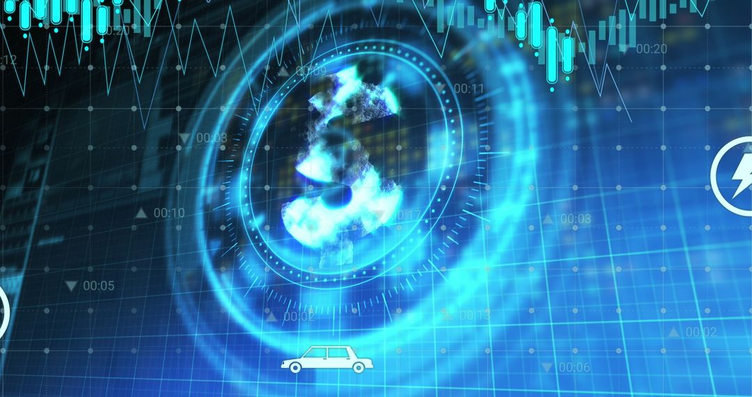 Digital interface displaying financial data and scanning
