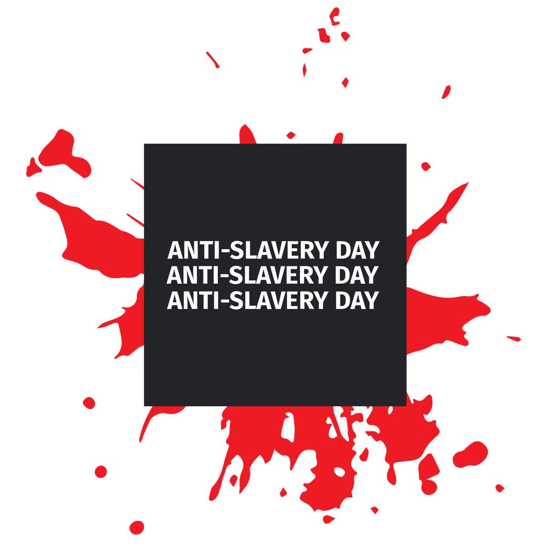 Anti-Slavery Day Awareness Concept with Red Abstract Design - Download Free Stock Images Pikwizard.com