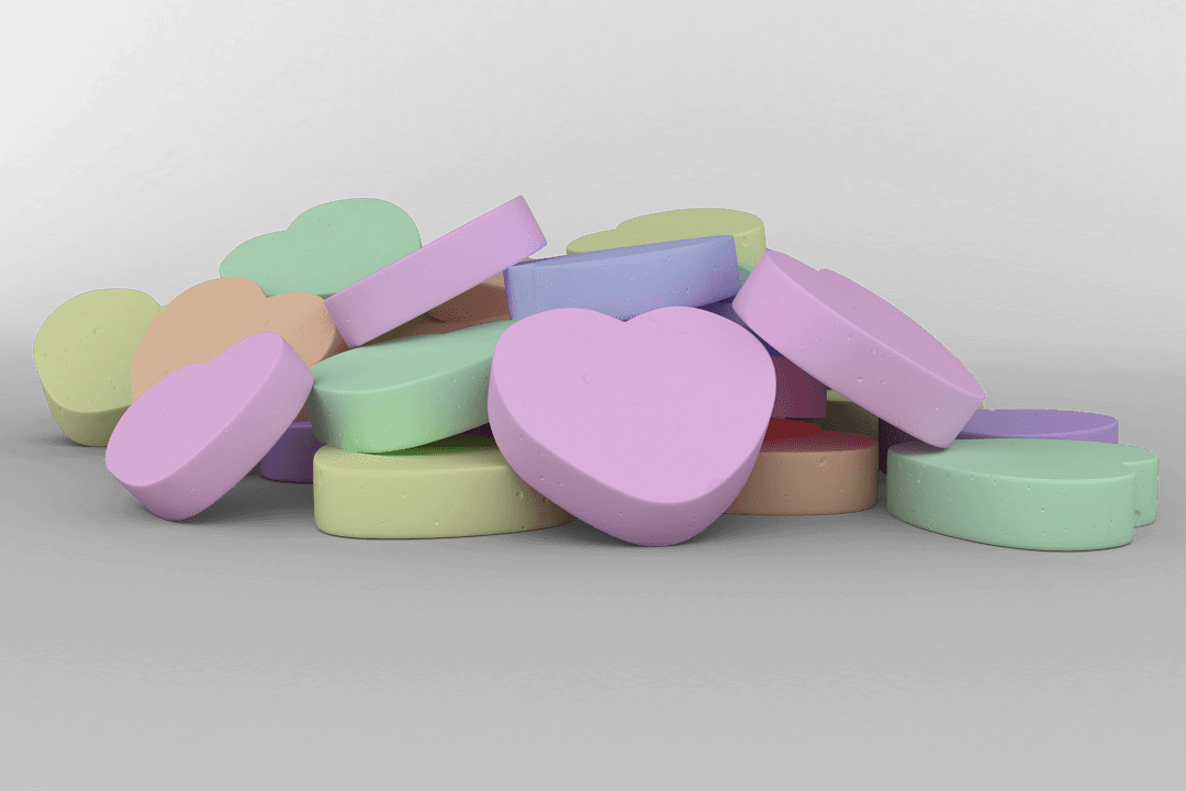 Multicolored Heart Illustration on Transparent Background