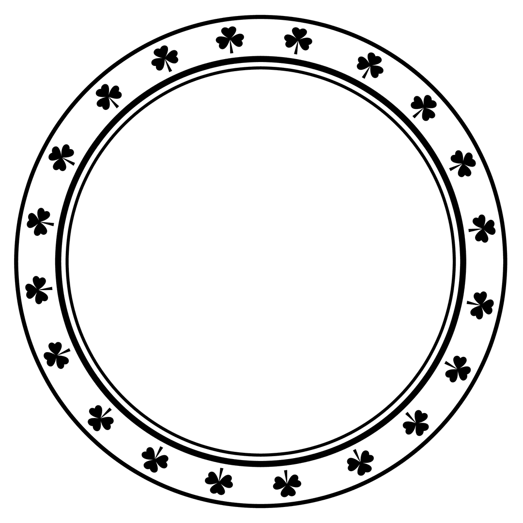 Shamrocks Ornament Circle on Transparent Background