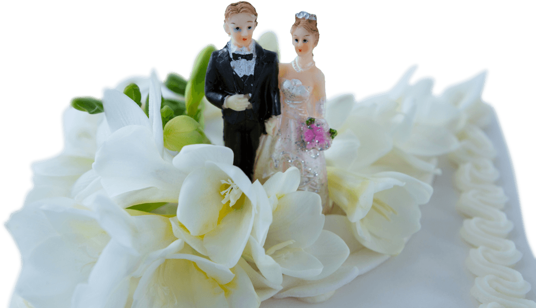Transparent Wedding Cake Topper with Flower Decoration