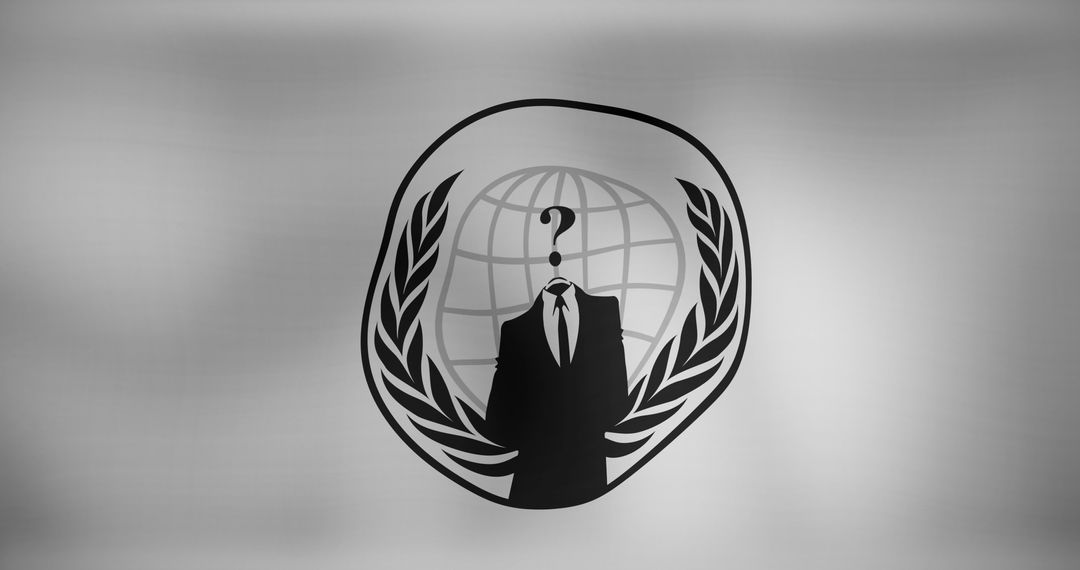 Waving Anonymous Flag Symbolizes Activism and the Unknown
