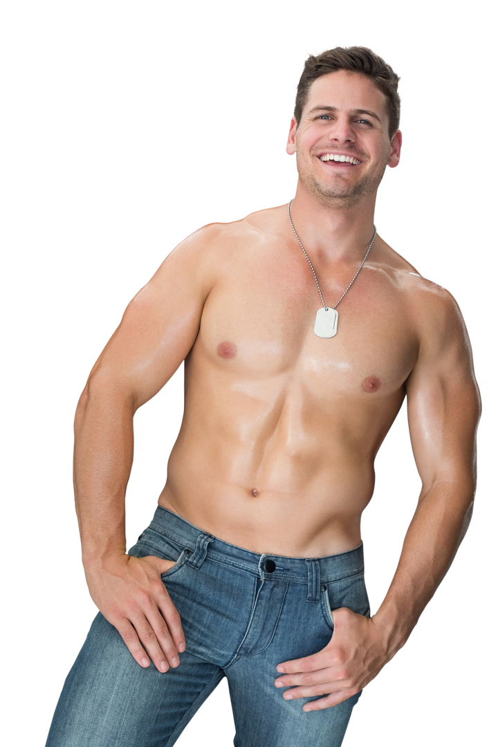 Smiling Caucasian Man Shirtless Stretching on Transparent Background - Download Free Stock Images Pikwizard.com