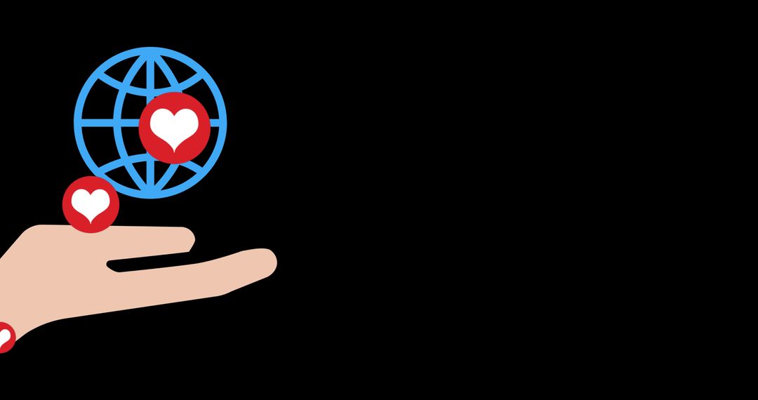 Hands Holding Hearts and Globe Symbolizing Global Connection