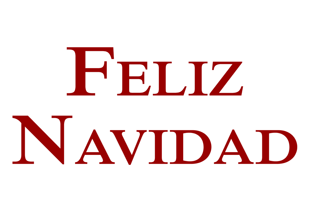 Feliz Navidad Text in Bold Red on Transparent Background