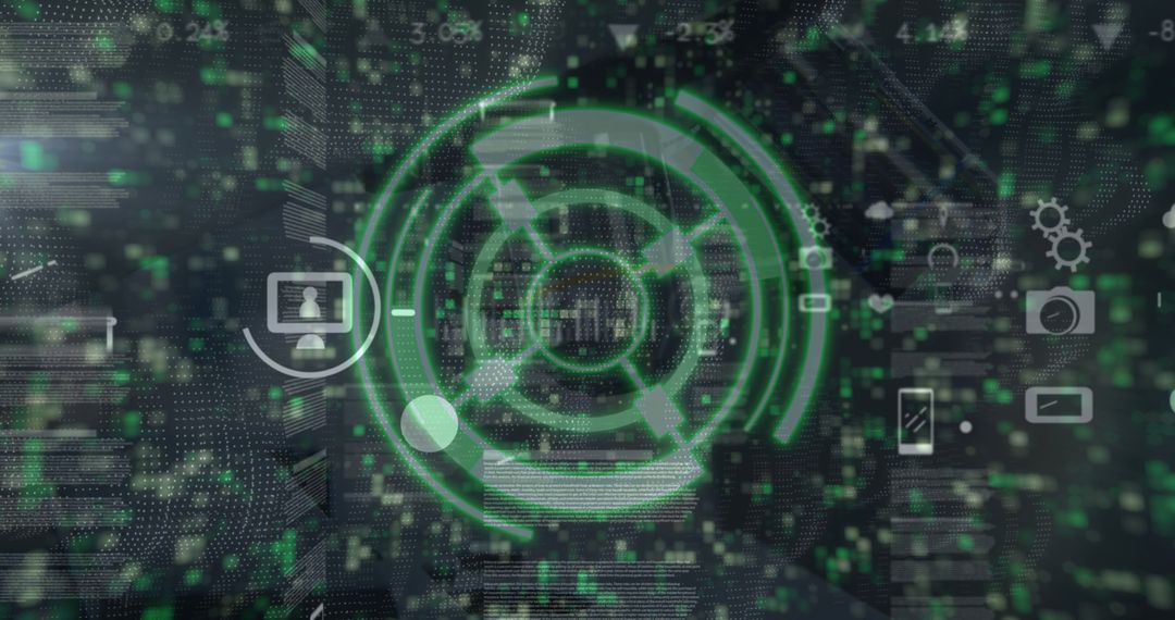 Futuristic Digital Interface with Holographic Scanning