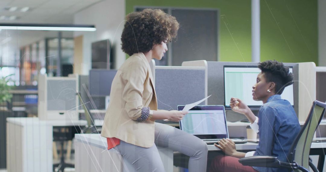 Business Professionals Collaborating in Modern Office Workspace