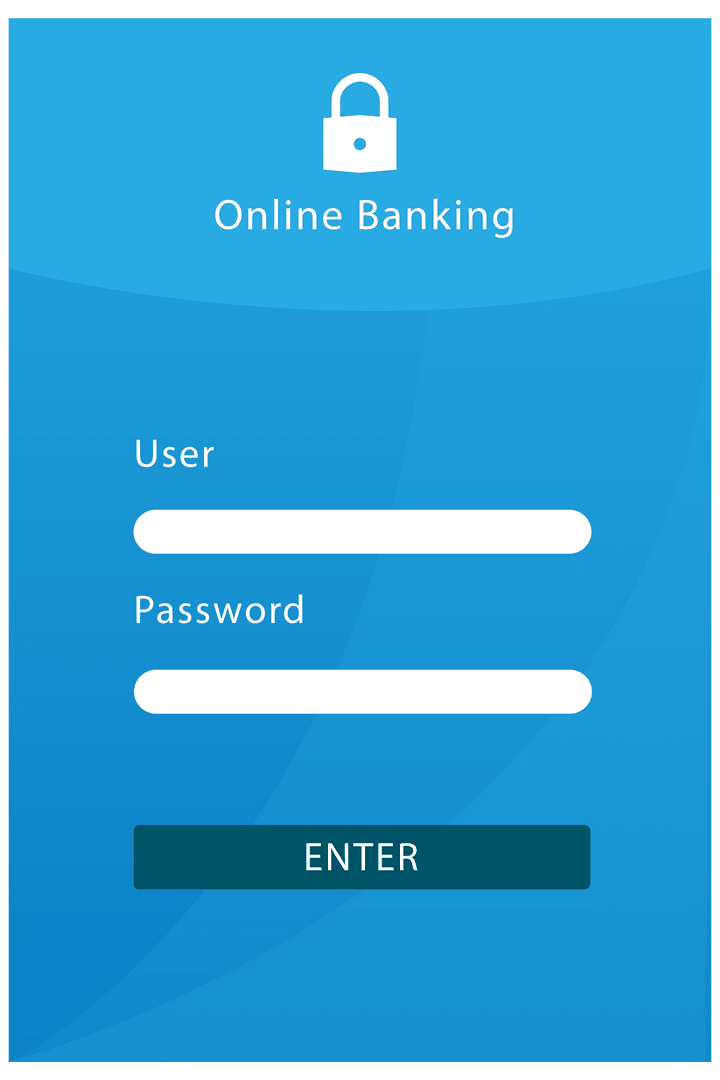 Online Banking Login Screen Transparent Background Mockup