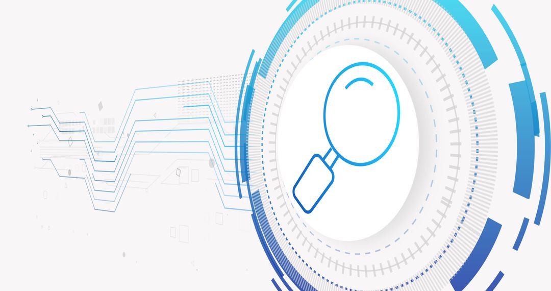 Digital Security Technology with Magnifying Glass Symbol
