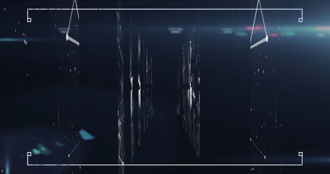 Futuristic Digital Interface with Glitch Panels in Cyberpunk Style