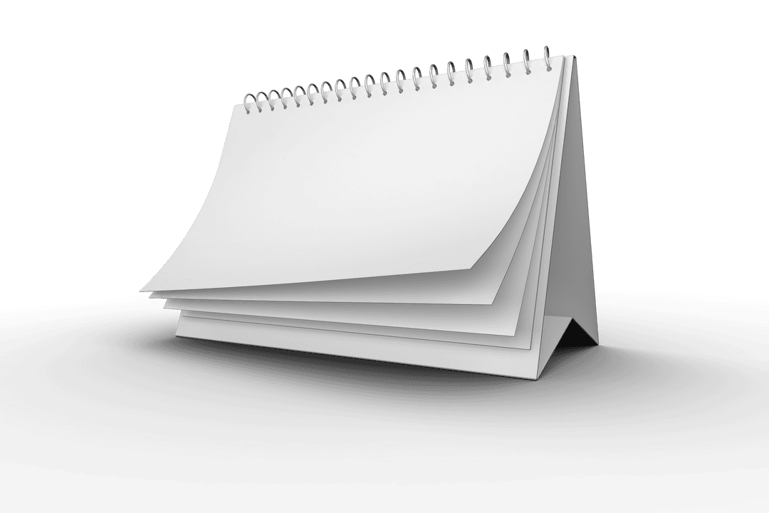 Blank Desk Calendar Illustration on Transparent Background
