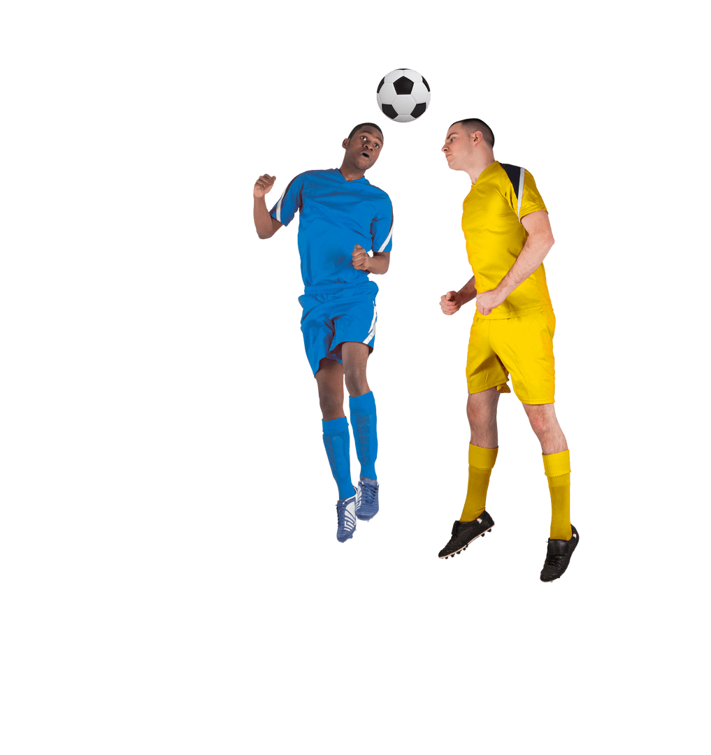 Transparent Football Players Battling for Ball Control