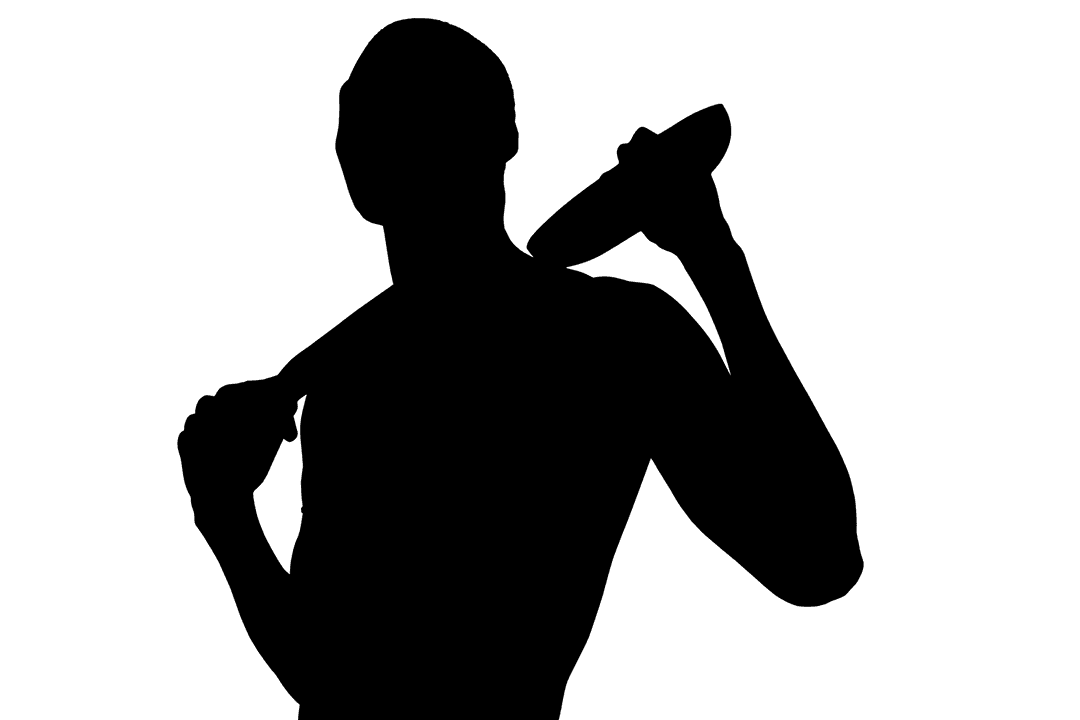 Athletic Silhouette of Sportsman on Transparent Background