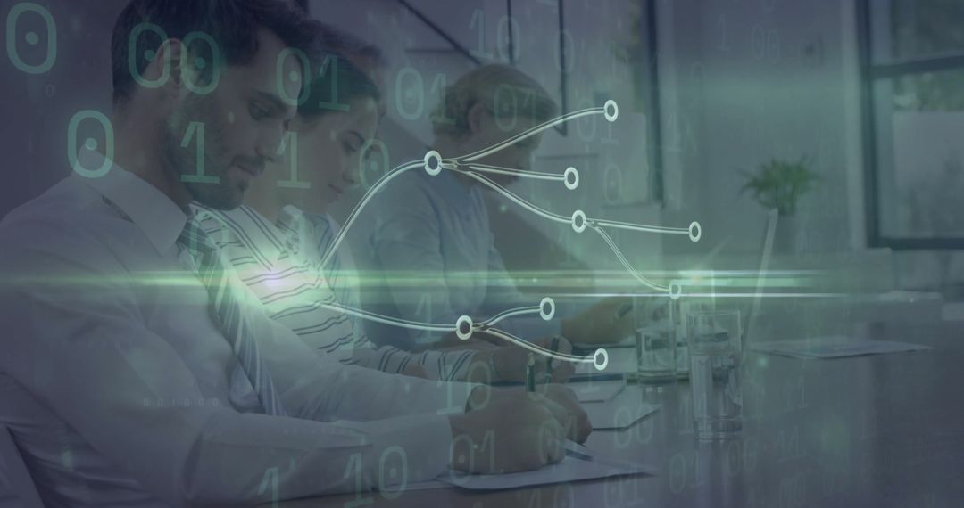 Collaborative Business Meeting with Digital Connectivity Concept