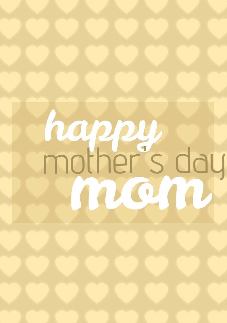Mother's Day Greeting with Golden Hearts Background
